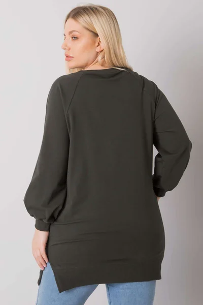 Dámská khaki mikina plus size Fashionhunters