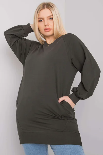 Dámská khaki mikina plus size Fashionhunters