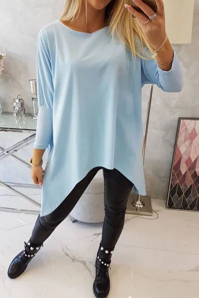 Oversize modrá dámská halenka K-Fashion