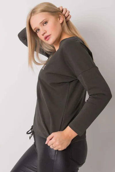 Dámská khaki halenka plus size s nápisem Fashionhunters