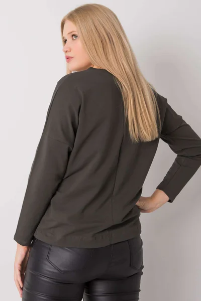 Dámská khaki halenka plus size s nápisem Fashionhunters