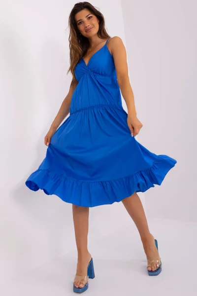 Letní šaty s obálkovým výstřihem a volánkem - Bella Flora