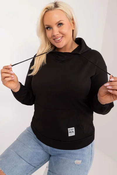 Dámská černá klokanka plus size Fashionhunters