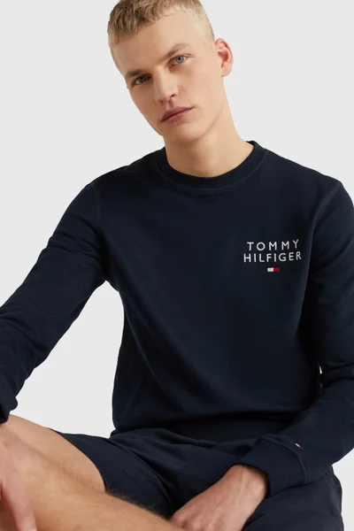 Modrá pánská mikina s logem - Tommy Hilfiger