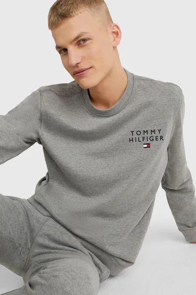 Šedá pánská mikina s logem - Tommy Hilfiger