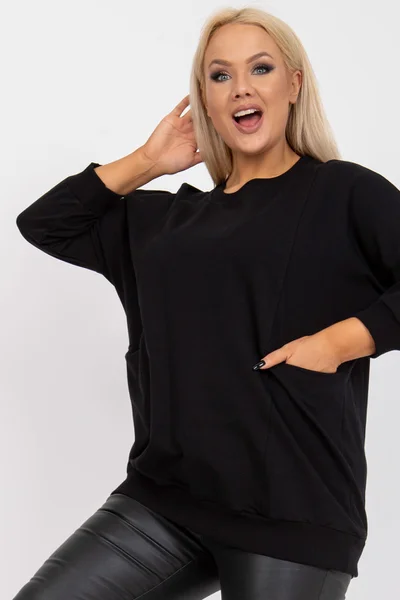 Plus Size Černá Dámská Základní Halenka Fashionhunters