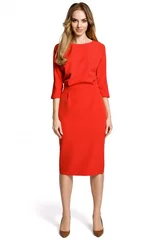 Červené dámské šaty - Elegantní kontrast