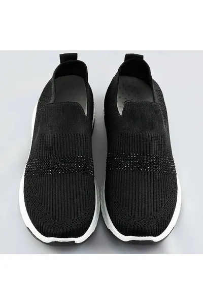 Černé dámské ažurové boty se zirkony 459B0 COLIRES