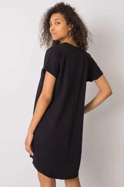 Dámské RUE PARIS Černé bavlněné šaty pro ženy FPrice