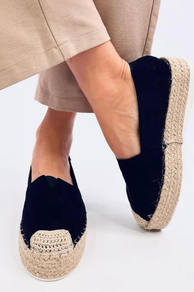 Elegantní eko-semišové espadrily Inello s plátěnou podrážkou