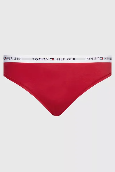 Červené klasické dámské kalhotky s logem Tommy Hilfiger