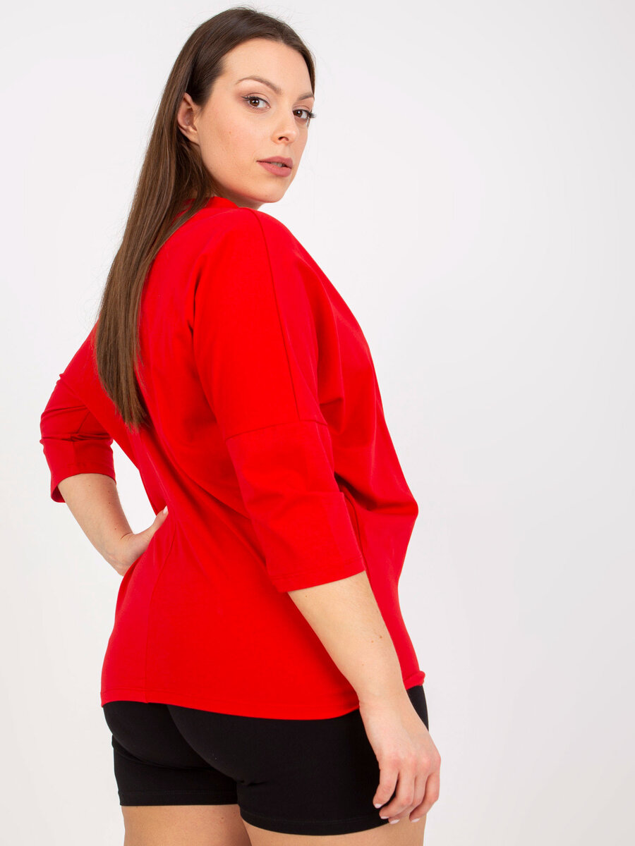 Červená dámská halenka FPrice - Elegantní kousek pro každou ženu, jedna velikost i523_2016103215690