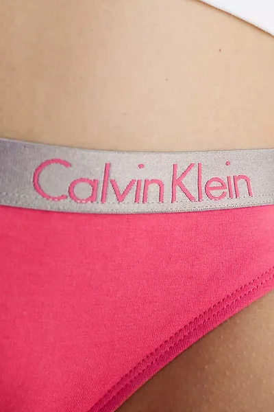 Metalické dámské plavkové kalhotky CK Malinové Calvin Klein