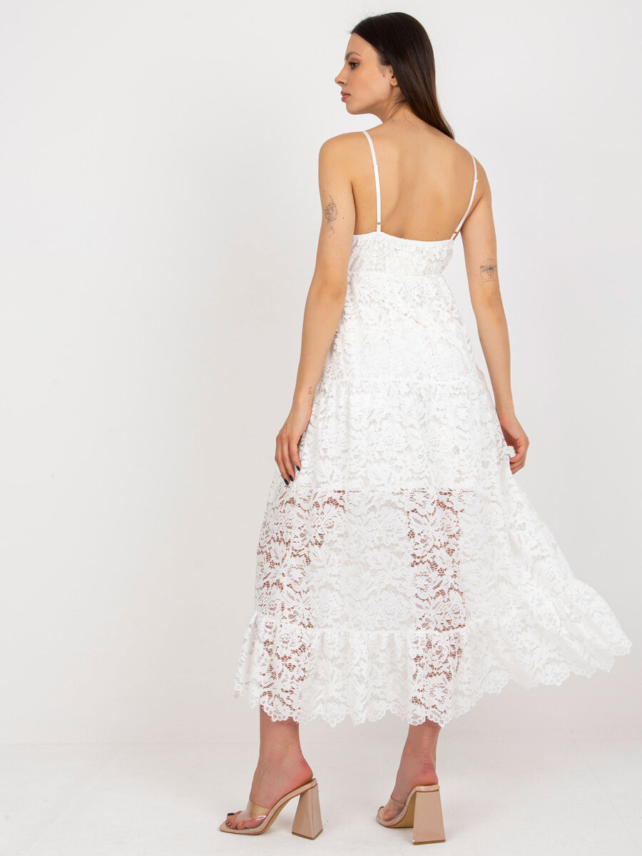 Letní bílé šaty s volánem OCH BELLA - TW-SK-BI-8247, L i523_2016103406999