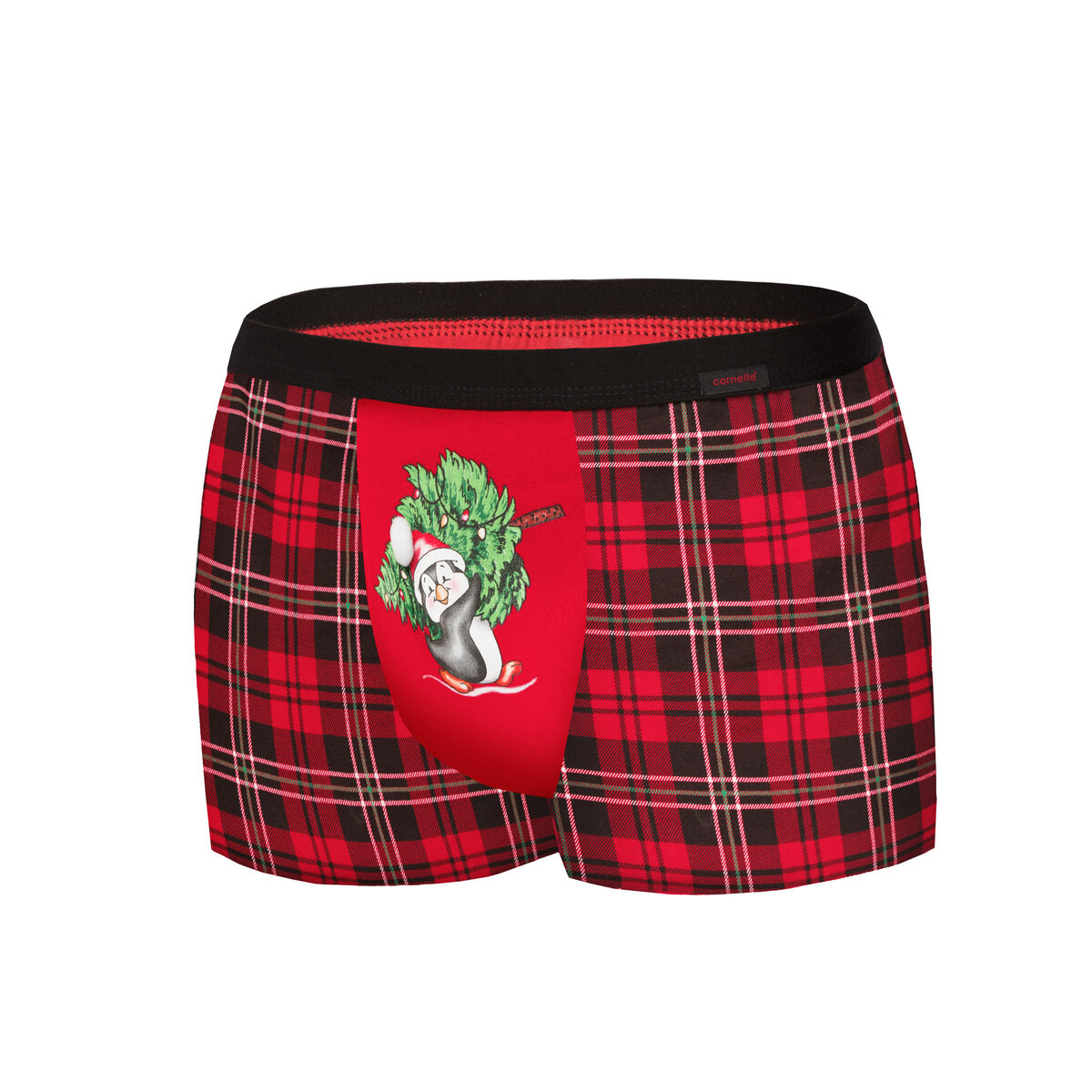 Vánoční boxerky Penguin Red-Graphite pro muže, XL i556_59448_63931_36
