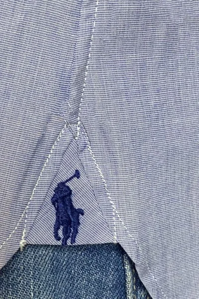 Pánské modré slim tričko Polo Ralph Lauren s dlouhým rukávem