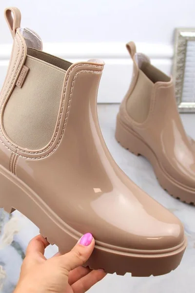 Beige platformové kotníčkové boty Big Star Wellingtons