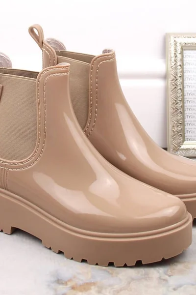 Beige platformové kotníčkové boty Big Star Wellingtons