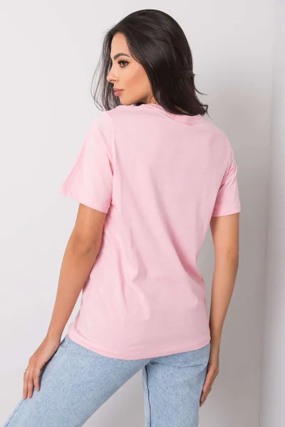 Růžové dámské tričko s potiskem FPrice