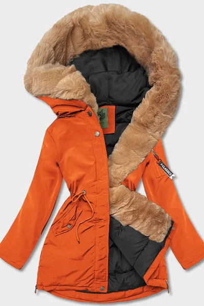 Oranžová zimní parka s kapucí CANADA Mountain