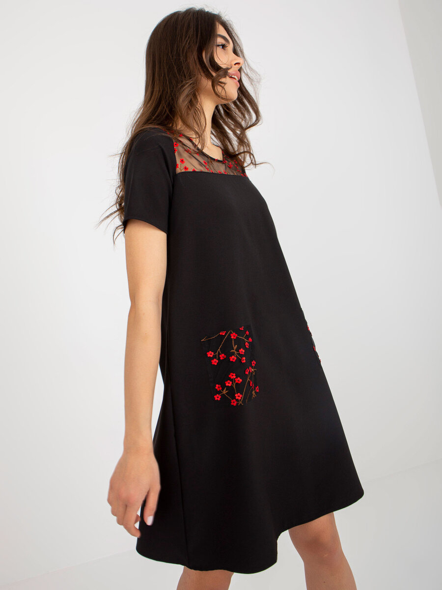 Černé dámské šaty LK SK od FPrice s délkou 90 cm, 36 i523_2016103377336