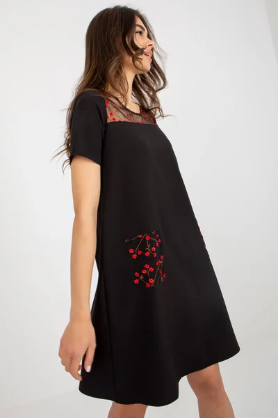 Černé dámské šaty LK SK od FPrice s délkou 90 cm