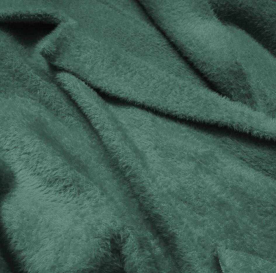 Dámský vlněný přehoz přes oblečení typu alpaka v mořské zelené barvě 3S3N MADE IN ITALY, zielony ONE SIZE i392_21282-50