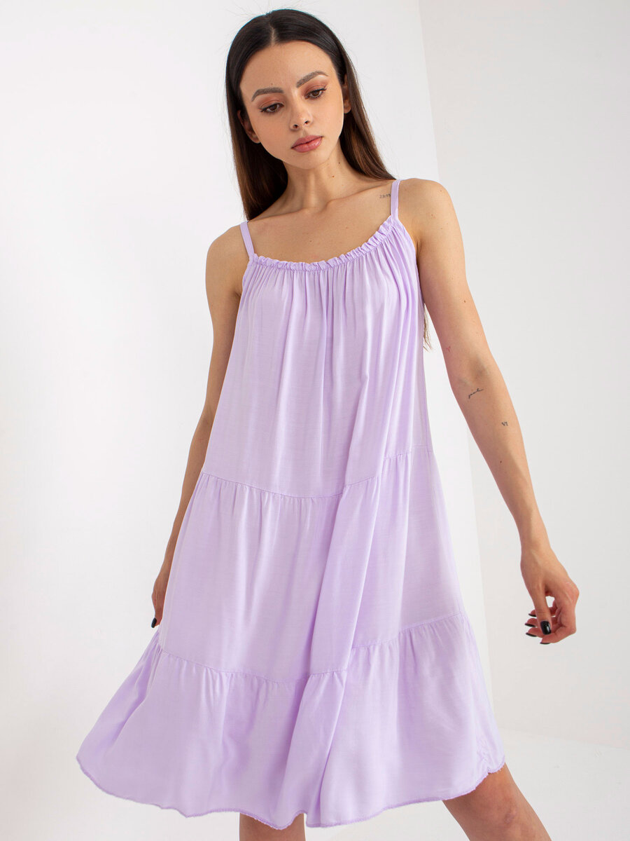 Letní fialové volné šaty OCH BELLA TW-SK-BI, M i523_2016103408580