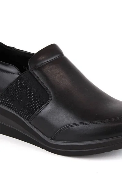 Černé jehlové boty s kubickými zirkony pro ženy