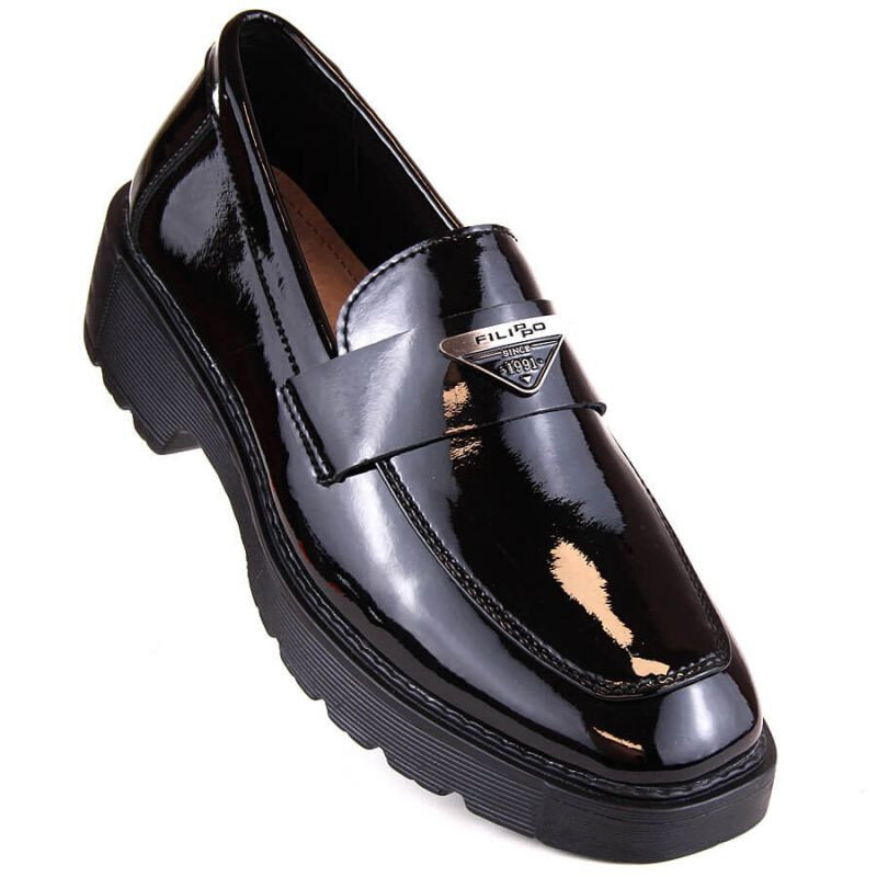 Černé lakované nazouvací boty pro ženy FILIPPO, 39 i476_14376912