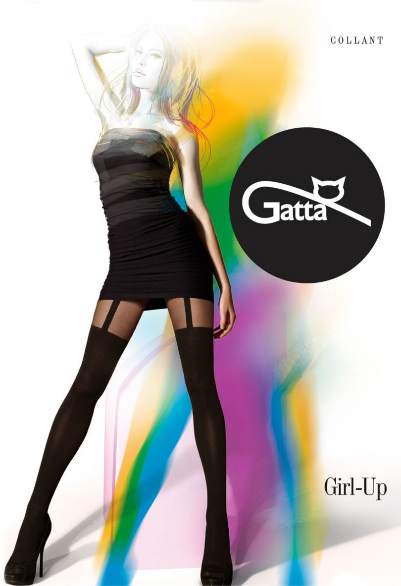 Dámské GIRL-UP - vzorované punčochové kalhoty - Gatta, nero 2-S i170_000584010290