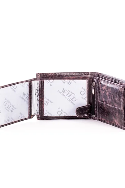 Černá a hnědá kožená peněženka pro muže FPrice