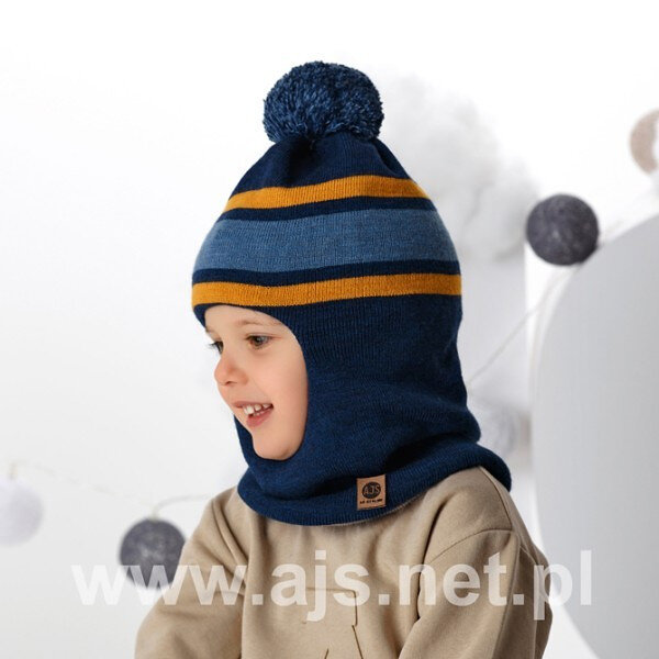 Kšiltová chlapecká čepice s bambulí - AJS, směs barev 50-52 cm i384_69900971
