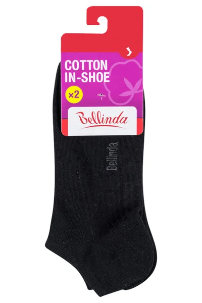 Dámské krátké ponožky 2 páry COTTON IN-SHOE SOCKS 2x - Bellinda - černá