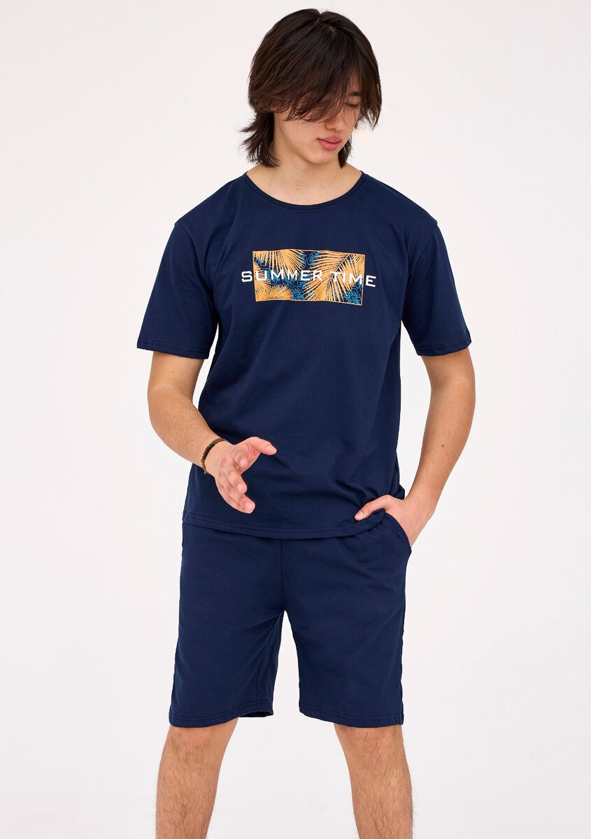Letní dětské pyžamo Cornette Summer Time, tmavě modrá 176/M i384_77814831