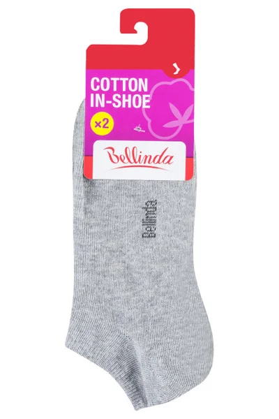 Dámské krátké ponožky 2 páry COTTON IN-SHOE SOCKS 2x - Bellinda - šedá