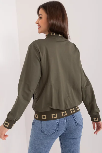 Dámská khaki bomber mikina na zip od Fashionhunters