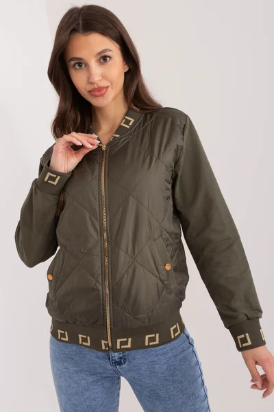 Dámská khaki bomber mikina na zip od Fashionhunters