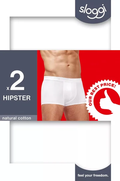 Boxerky Sloggi Hipster Bílé - 2 ks