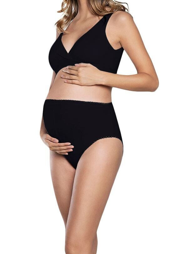 Dámské bavlněné těhotenské kalhotky Mama Maxi černé Italian Fashion, černá XXL i43_70085_2:černá_3:XXL_