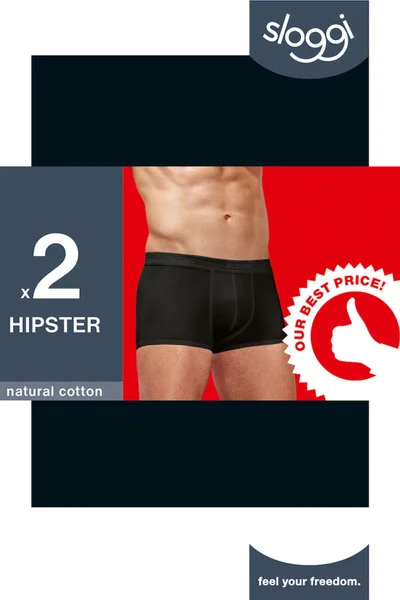 Boxerky pro muže Sloggi men 1XJ Hipster 2P černé