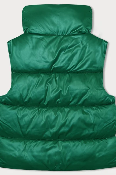 Zelená péřová vesta s vysokým límcem S'WEST