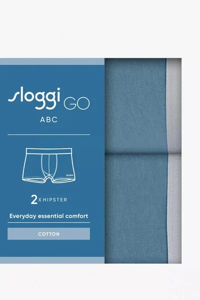 Elegantní modré pánské boxerky GO ABC Hipster - Sloggi