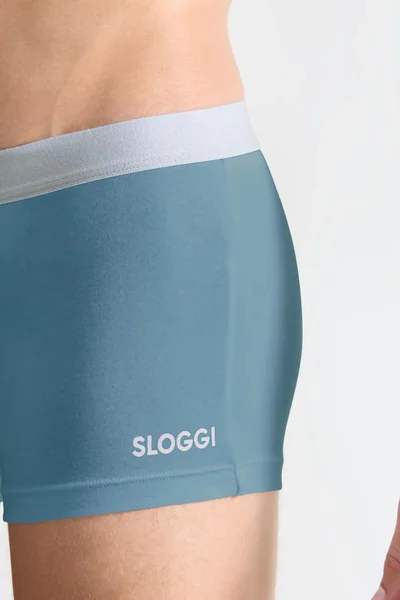 Elegantní modré pánské boxerky GO ABC Hipster - Sloggi