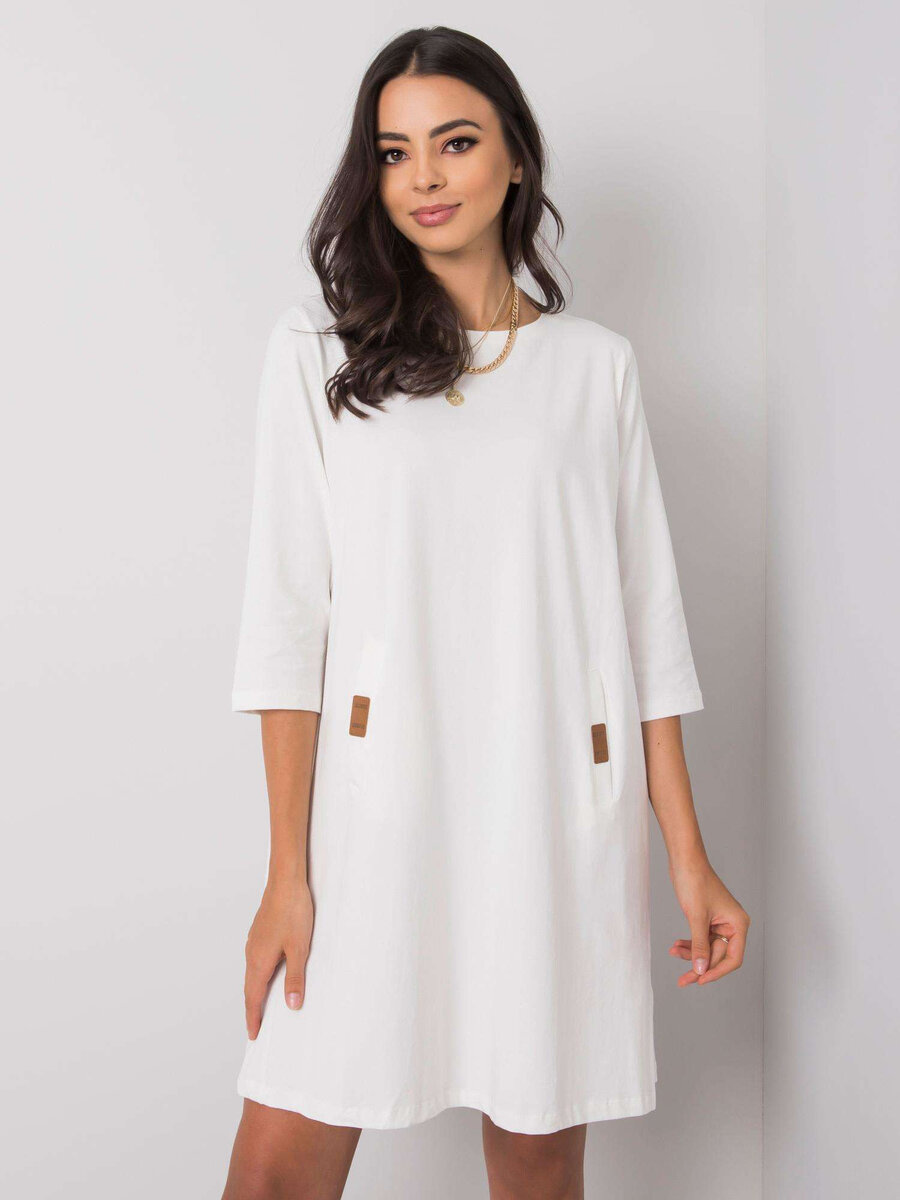 Bílé volné šaty FPrice, S/M i523_2016102834489