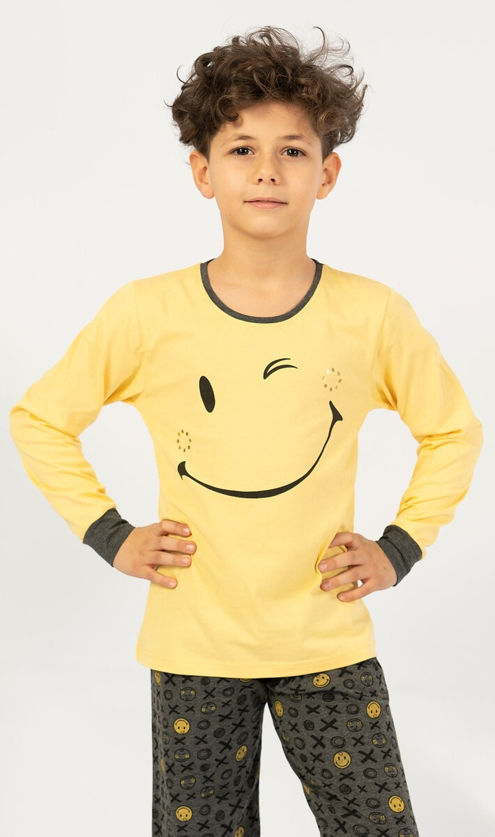 Dětské pyžamo dlouhé Patrik Vienetta Kids, žlutá 3 - 4 i232_8303_55455957:žlutá 3 - 4
