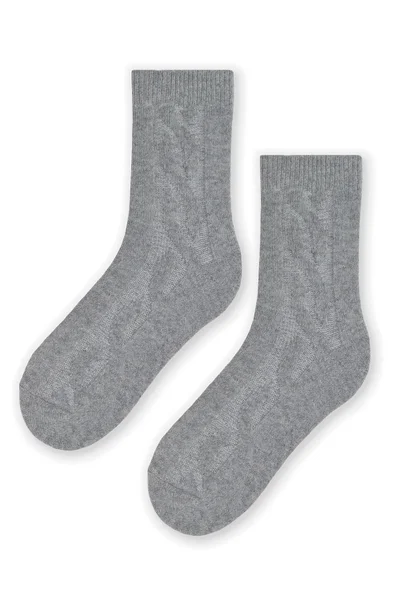 Vlněné dámské ponožky Copánkový vzor