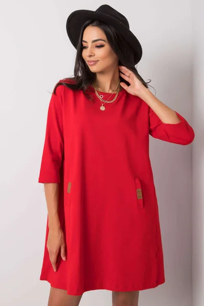Dámské červené volné šaty FPrice