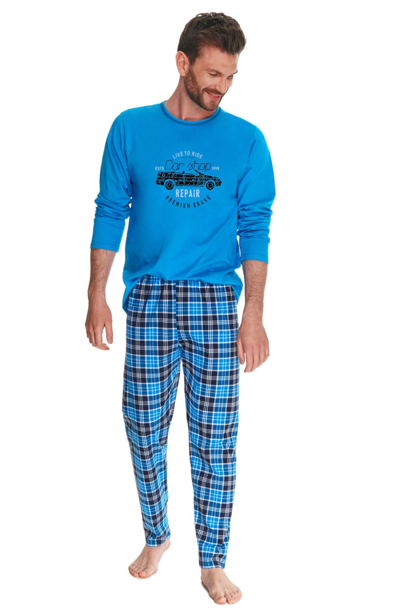 Mužské pyžamo Modro Mario, světle modrá XL i41_9999940594_2:světle modrá_3:XL_