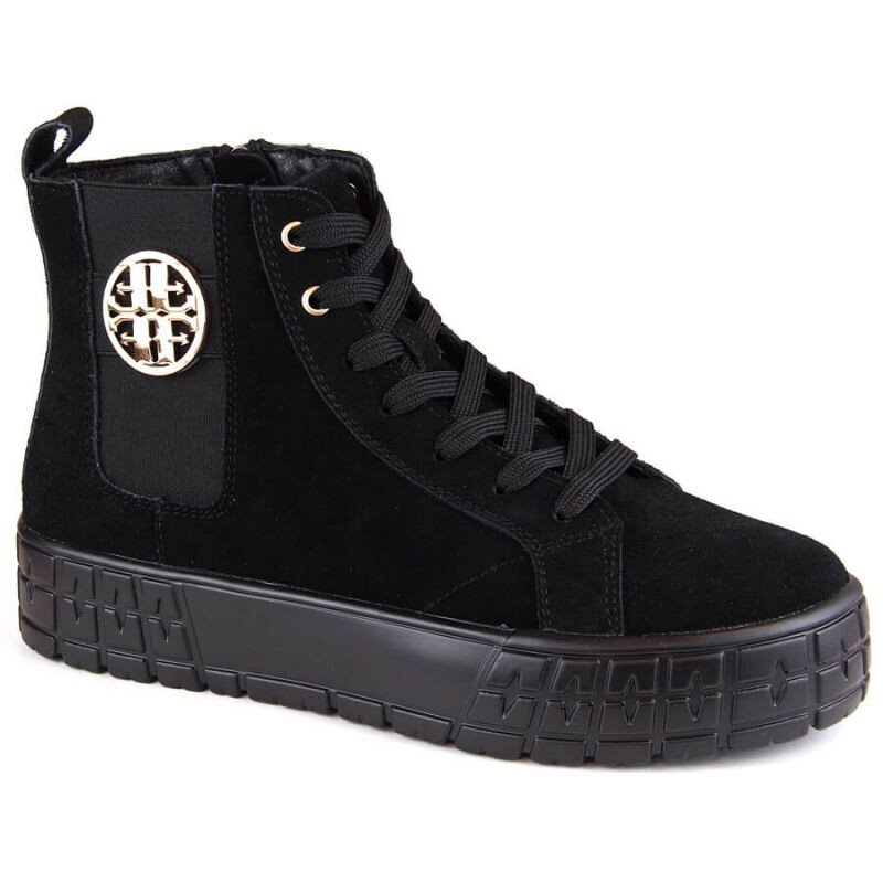 Zimní platformové semišové boty FILIPPO W černé pro ženy, 39 i476_71946975